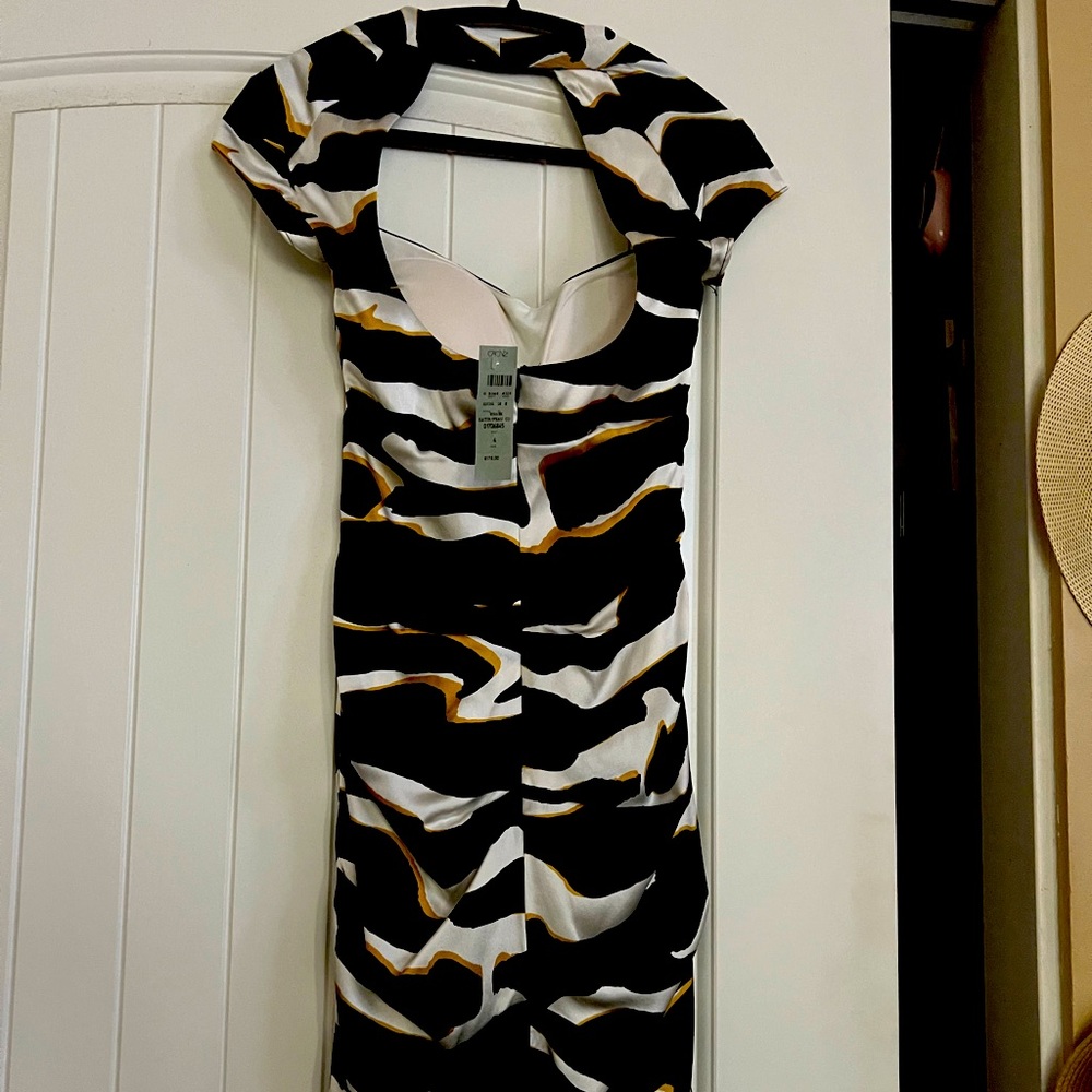 Satin zebra print dress